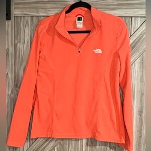 The North Face Women's Vibrant Orange Quarter-Zip Sweatshirt